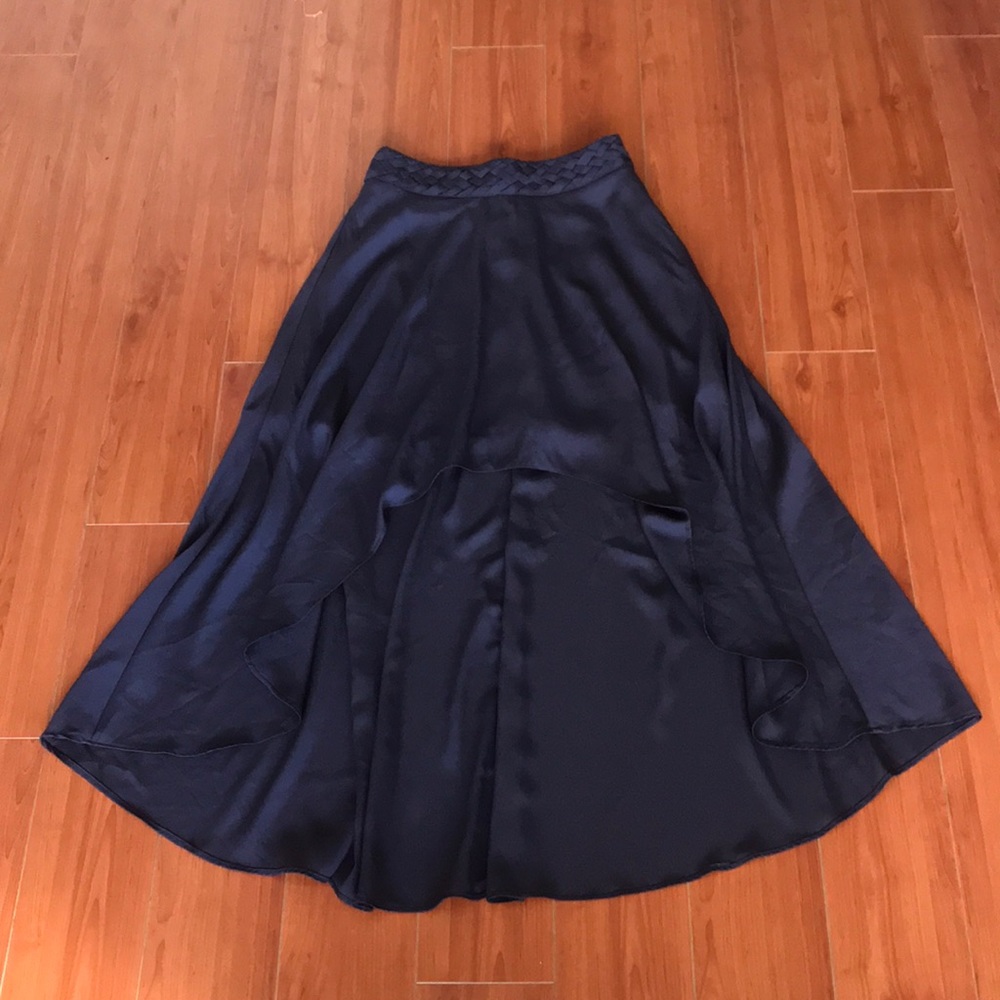 Dark blue high low skirt